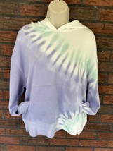 $126 NWT Wild Fox Tie Dye Hoodie Large Peri Shibori Pullover Sweatshirt ... - £26.27 GBP