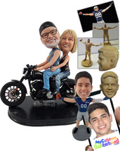 Personalized Bobblehead Crazy couple riding their cool bike - Motor Vehicles Mot - $168.00