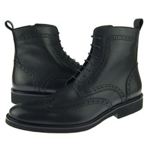 Alex D &quot;Portland&quot; Men&#39;s Dress-Casual Wingtip Leather Boot, Black - £117.50 GBP