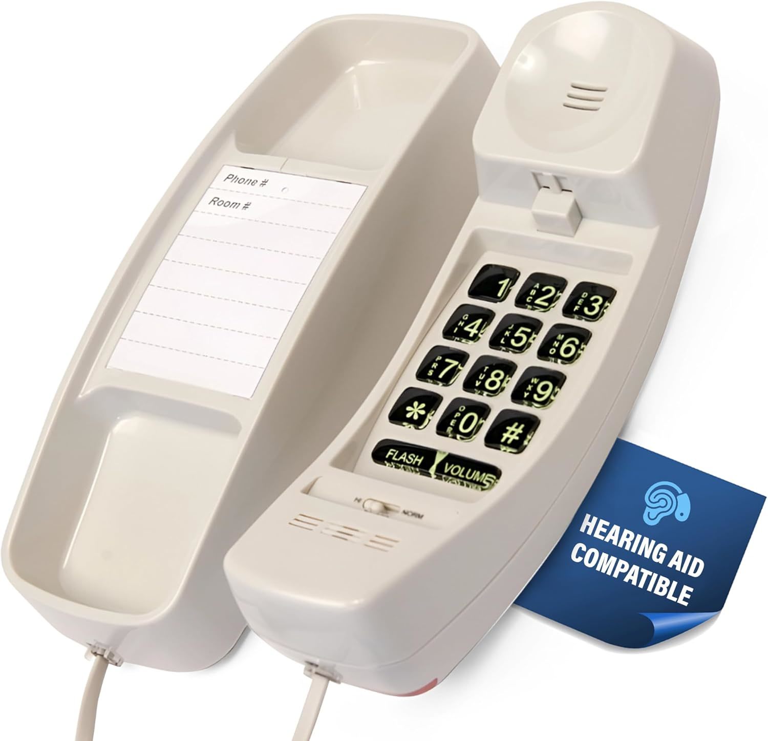 T1C Sleek Trimline Corded Telephone With Ring/In-Use Light Indicator, Do... - $38.99