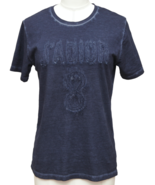 CHRISTIAN DIOR T-Shirt Top Tie-Dye Navy Blue Denim J&#39;ADIOR 8 Short Sleev... - £485.74 GBP