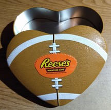 Reeses Peanut Butter Cups Football Tin Heart Shaped 6.5” Empty - £3.18 GBP