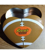 Reeses Peanut Butter Cups Football Tin Heart Shaped 6.5” Empty - £3.16 GBP
