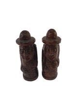 Wooden Hand Carved Wood Men Statue Figurine Set of 2 - £15.78 GBP