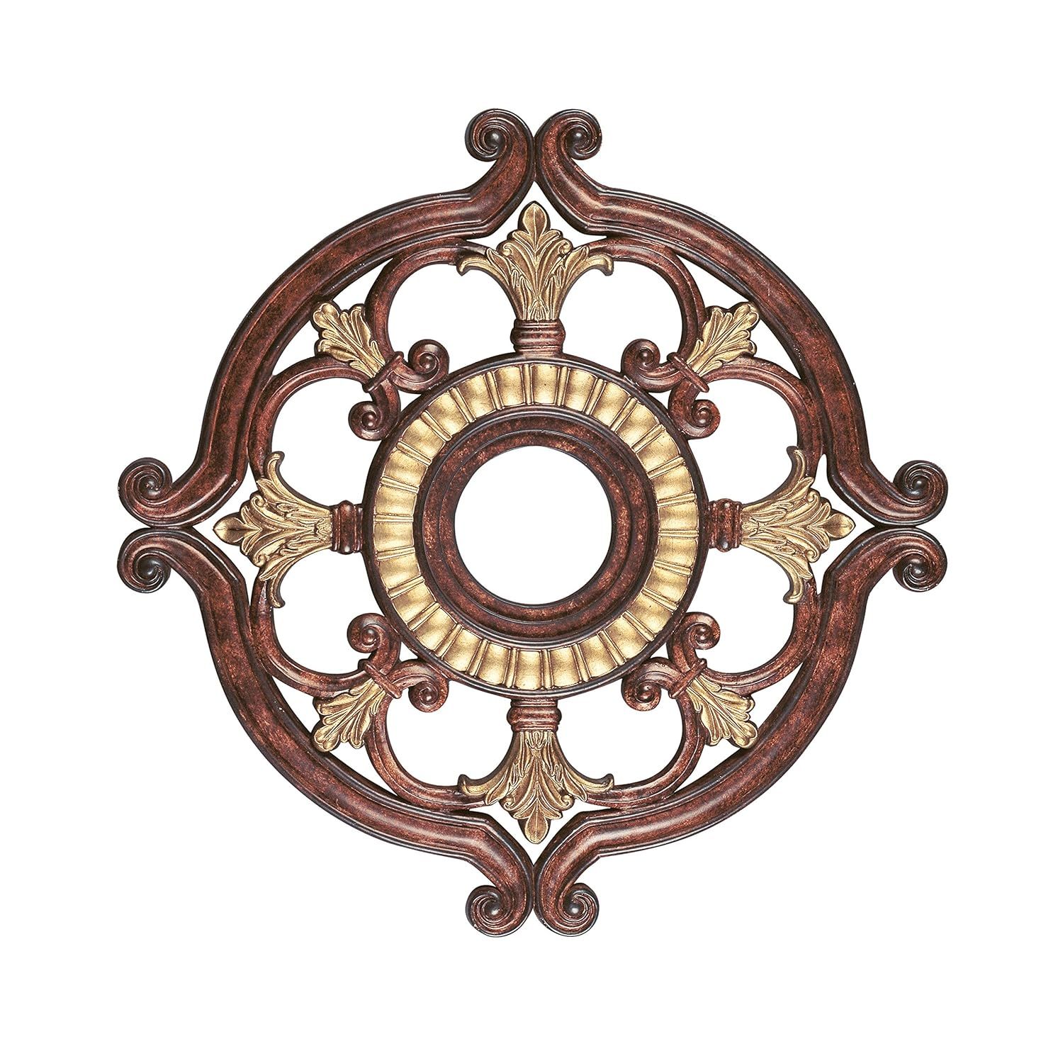 Livex Lighting 8216-63 Ceiling Medallion in Verona Bronze with Aged Gold Leaf Ac