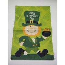 Happy St Patricks Day Leprechaun Pot of Gold Garden Flag 12&quot; X 18&quot; Decor - £4.76 GBP