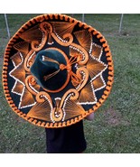 Sombrero Mariachi Hat Green Velvet Orange XXXXXXX Pigalle Mexico 23”  - £113.75 GBP