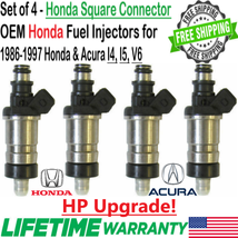Genuine x4 Honda HP Upgrade Fuel Injectors For 1990-1991 Honda Prelude 2.1L I4 - $103.45