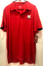 Men&#39;s University Maryland Terrapins Golf Short Sleeved Polo Shirt Red Si... - £13.69 GBP