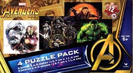 Marvel Infinity Mar Avengers - 4 Puzzle Pack - 12 Piece Jigsaw Puzzle (S... - £6.79 GBP