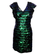 Dear Moon Size 7 Sequined Flip Color Changing Backless Cap Sleeve Bodycon Dress - £31.69 GBP