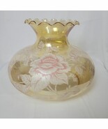 Large Parlor Lampshade Iridescent Champagne White Pink Roses Floral 9.75... - $2,167.45 MXN