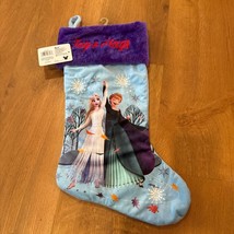 Disney Frozen Christmas Holiday 20&quot; Stocking Anna Elsa Blue Purple New - $17.00