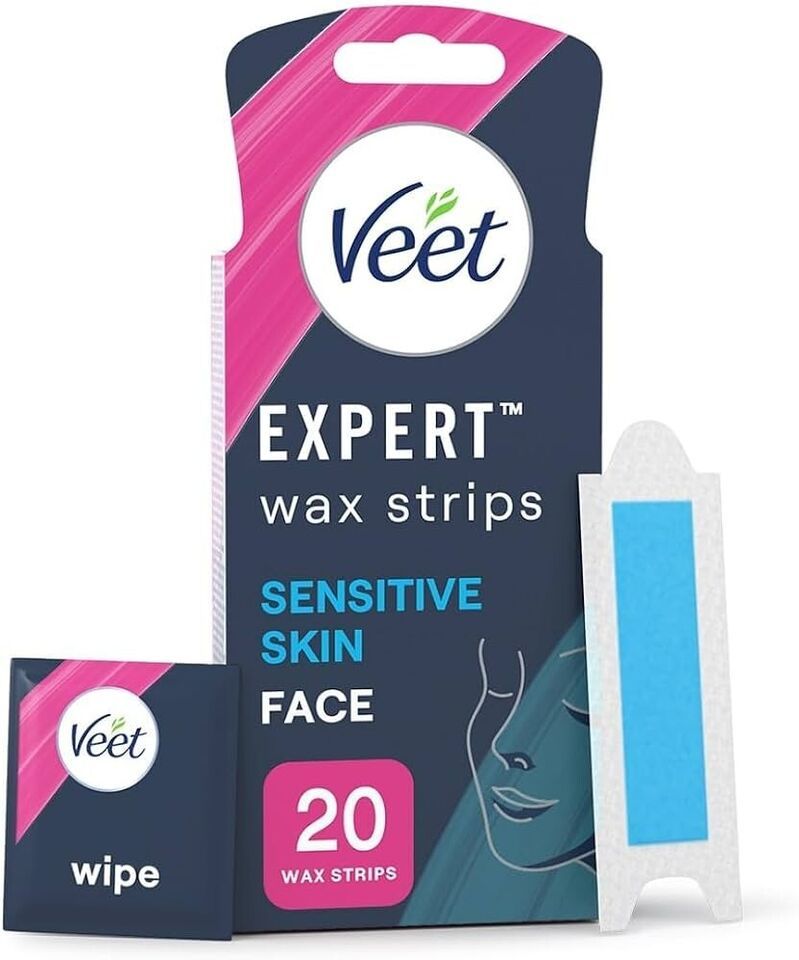 Veet Expert Cold Wax Strips for Sensitive Skin Face/Facial Wax Strips x 20 - $10.01