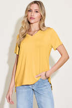 Basic Bae Bamboo Full Size V-Neck High-Low T-Shirt - $26.00