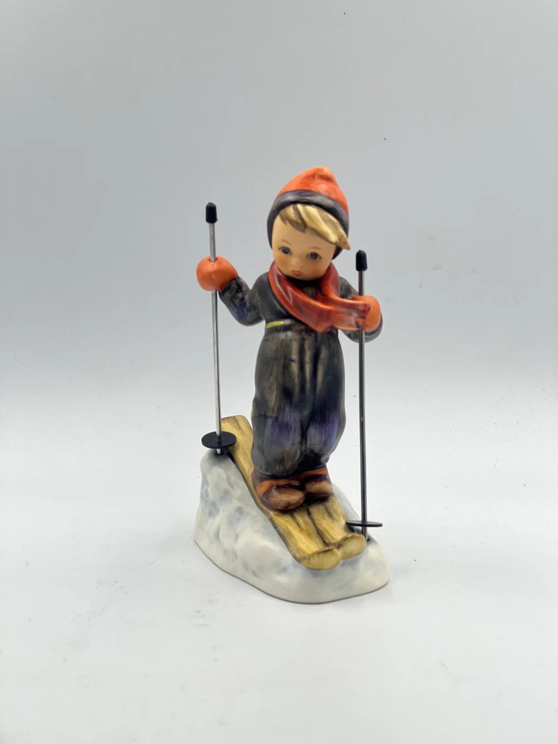 Hummel Goebel Figurine Skier Boy On Ski Slope W. Germany TMK 7 - £85.18 GBP