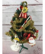 12” Vintage Plastic Christmas Tree Santa Angels Candy Cane Small Holiday... - $26.94 CAD