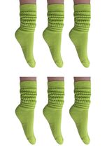 AWS/American Made 6 Pairs Women&#39;s Long Cotton Heavy Slouch Socks Shoe Size 5 to  - £27.24 GBP