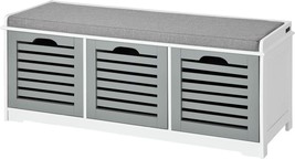 Haotian FSR23-HG, Storage Bench with 3 Drawers & Padded Seat Cushion, Hallway - $168.99