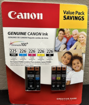 Canon 225 Black 226 Black Cyan Magenta Yellow Ink Set PGI-225 CLI-226 45... - $34.98