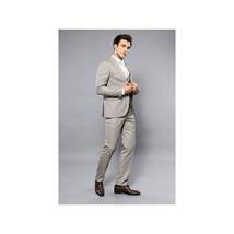 Men 3pc European Vested Suit WESSI by J.VALINTIN Extra Slim Fit JV45 Beige Brown image 4