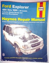 Haynes Repair Manual Ford Explorer 1991 to 1999 Mazda Navajo Mercury Mountaineer - £8.92 GBP