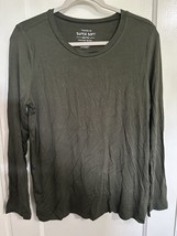 Torrid Super Soft Knit Perfect Tee Long Sleeve Shirt Top In Olive Green Med/Lrg - $24.99