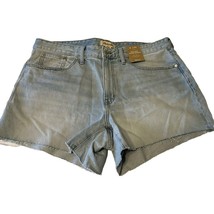 Madewell Women&#39;s Relaxed Denim Shorts Size 14W Plus New With Tags Raw Hem Roomy - £21.49 GBP