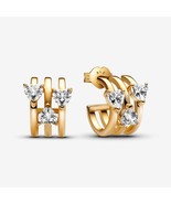 14k Gold-plated Triple Heart Hoop Earrings  263656C01 - $26.34 CAD