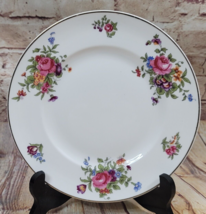 VTG Plate 8 1/4&quot; Crown Staffordshire Fine Bone China England Pink Roses Floral - £8.50 GBP
