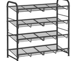 Stackable Shoe Rack, 4 Tier Metal Shoes Rack Storage Shelf, Holds Up To ... - $63.99