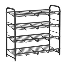 Stackable Shoe Rack, 4 Tier Metal Shoes Rack Storage Shelf, Holds Up To 20 Pairs - £51.15 GBP