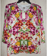 NWT WOMENS christopher &amp; banks PRETTY FLORAL CARDIGAN SWEATER  SIZE S - €21,88 EUR