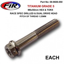 TITANIUM DRILLED DUAL DRIVE BOLT COLLAR SCREW M8x50mm KTM HUSQVARNA trip... - $9.96