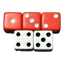 Game Parts Pieces Risk World Conquest 1993 Parker Brothers Set 5 Dice Red White - £1.99 GBP