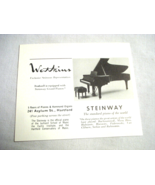 1976 Ad Watkins Hartford, Ct. Exclusive Steinway Piano Representatives - $8.99