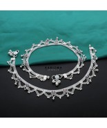 Traditional Real Sterling Silver Indian women Anklet Ankle Bracelet 10.3&quot; - $172.82