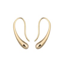 Pure 925 Sterling Silver Stud Earring Water Drop Korean Gold Color Gotico Brinco - £17.98 GBP