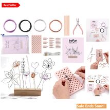 An item in the Crafts category: DIY Wire Flower Craft Kit for Teens Adults Women in Colorful Aluminum for Hom...