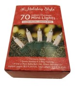 HOLIDAY STYLE: UL: (70) INDOOR: OUTDOOR: MINI LIGHTS: CLEAR BULBS: 14.5&quot;... - £9.67 GBP