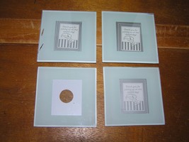 Lot of 4 Clear Glass Square Coasters that You Can Put in A Picture or Message – - £4.63 GBP