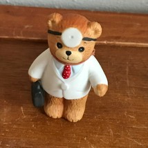 Vintage 1979 Lucy Riggs Enesco Porcelain Teddy Bear Doctor Physician w White - £7.18 GBP