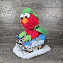 Kurt Adler Sesame Street Christmas Elmo on Snow with Sled Animated Rocks Sings - £18.78 GBP