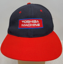 Vintage Toshiba Machine Nissun Brand Snapback Baseball Cap Blue With Red... - $16.71 CAD
