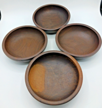 Olive Wood &amp; African Curio Shop Bowls 6.5&quot;x2&quot; Footed Set of 4 - £37.57 GBP