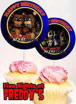 12 Five Nights at Freddy&#39;s Inspired Party Picks, Cupcake Toppers Set #1 - £10.99 GBP