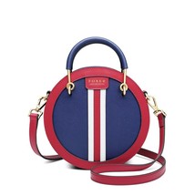 ER Women&#39;s Split Leather Round Crossbody Bag Female Small England Style Circular - £80.43 GBP