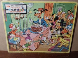 Jaymar Disney World of Color Mickey Birthday Frame Tray Puzzle 2756-29 Vtg 1969 - $23.20
