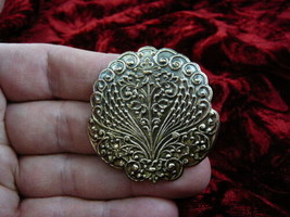 (b-flo-9) Flower wings scrolled Victorian repro BRASS pin pendant love floral - £14.15 GBP