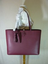 NEW Tory Burch Port/Imperial Garnet Burgundy Leather McGraw Tote Bag $398 - £323.16 GBP